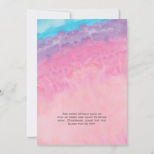 Unicorn Pajama Party Einladung (Rückseite)