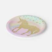 Unicorn-PapierTeller 7" Pappteller (Schrägansicht)