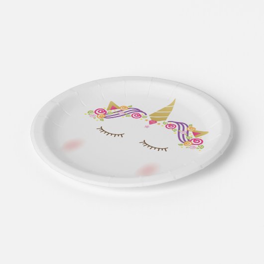 Unicorn-PapierTeller Pappteller (Schrägansicht)