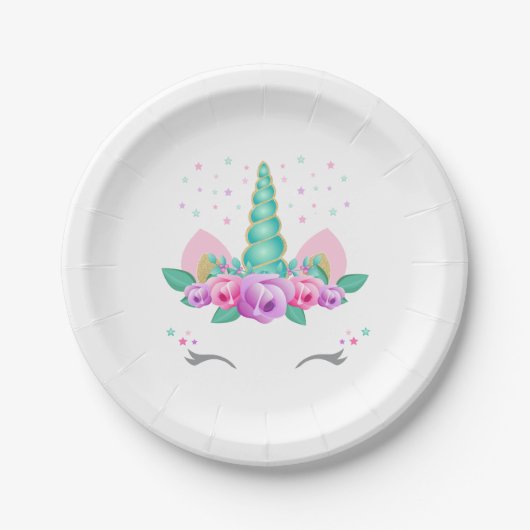 Unicorn-PapierTeller, Unicorn-Party-Teller Pappteller (Vorderseite)