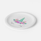 Unicorn-PapierTeller, Unicorn-Party-Teller Pappteller (Schrägansicht)