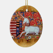 UNICORN PARCHMENT MIT RED RUBY GEMSTONE KERAMIKORNAMENT (Rechts)