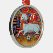 UNICORN PARCHMENT MONOGRAM SILBERNES ORNAMENT (Rechts)