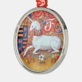 UNICORN PARCHMENT MONOGRAM SILBERNES ORNAMENT (Links)