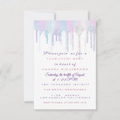 Unicorn Party 1. 2. Baby Holograph Pink White Einladung (Vorderseite)