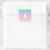 Unicorn Party Collection! Quadratischer Aufkleber (Tasche)