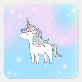 Unicorn Party Collection! Quadratischer Aufkleber