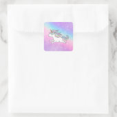 Unicorn Party Collection! Quadratischer Aufkleber (Tasche)