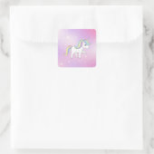 Unicorn Party Collection! Quadratischer Aufkleber (Tasche)