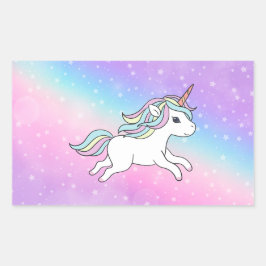 Unicorn Party Collection! Rechteckiger Aufkleber
