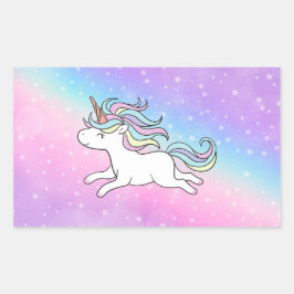 Unicorn Party Collection! Rechteckiger Aufkleber