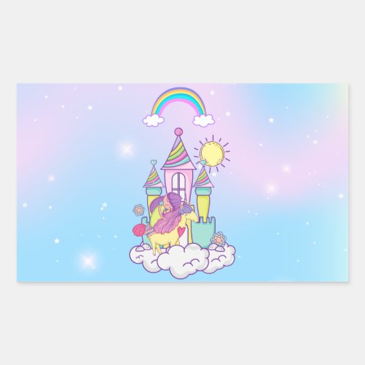 Unicorn Party Collection! Rechteckiger Aufkleber (Vorderseite)