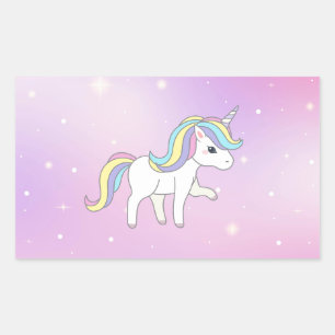 Unicorn Party Collection! Rechteckiger Aufkleber