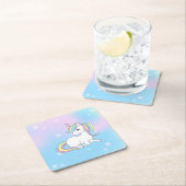 Unicorn Party Collection! Rechteckiger Pappuntersetzer (Vor Ort)