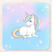 Unicorn Party Collection! Rechteckiger Pappuntersetzer (Vorderseite)