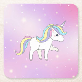 Unicorn Party Collection! Rechteckiger Pappuntersetzer