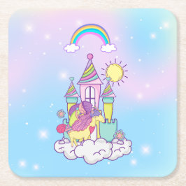 Unicorn Party Collection! Rechteckiger Pappuntersetzer