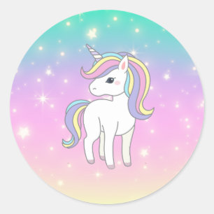 Unicorn Party Collection! Runder Aufkleber