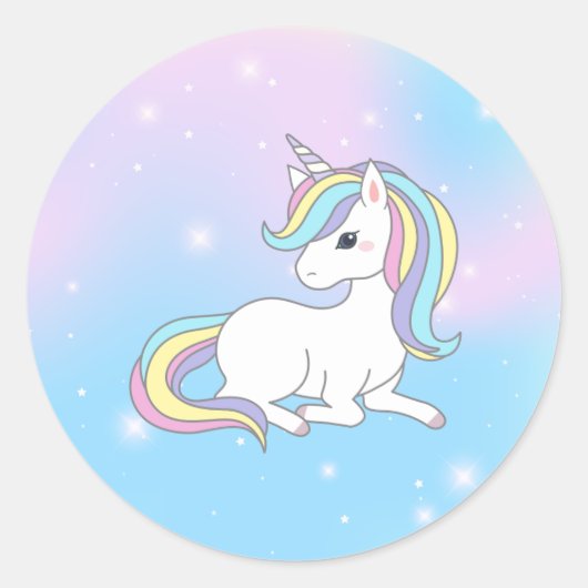 Unicorn Party Collection! Runder Aufkleber (Vorderseite)
