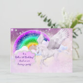 Unicorn-Party Einladung (Stehend Vorderseite)