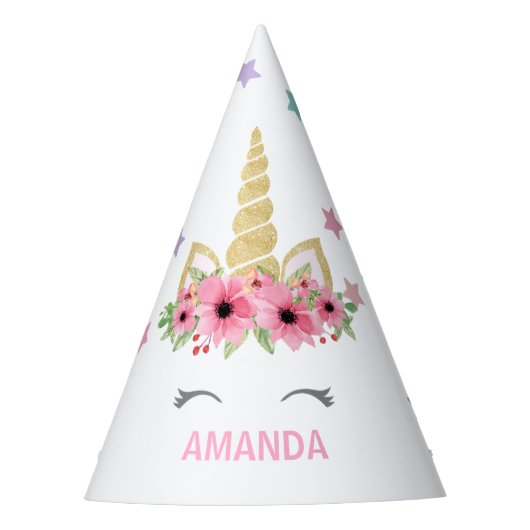 Unicorn-Party-Hut Partyhütchen (Vorderseite)