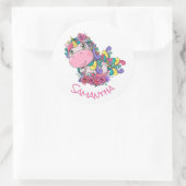 Unicorn Party Lila Classic Round Aufkleber (Tasche)