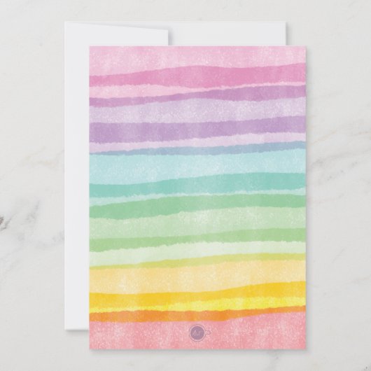 Unicorn Party Magical First Birthday Einladung (Rückseite)