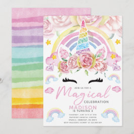 Unicorn Party Magischer Geburtstag Einladung