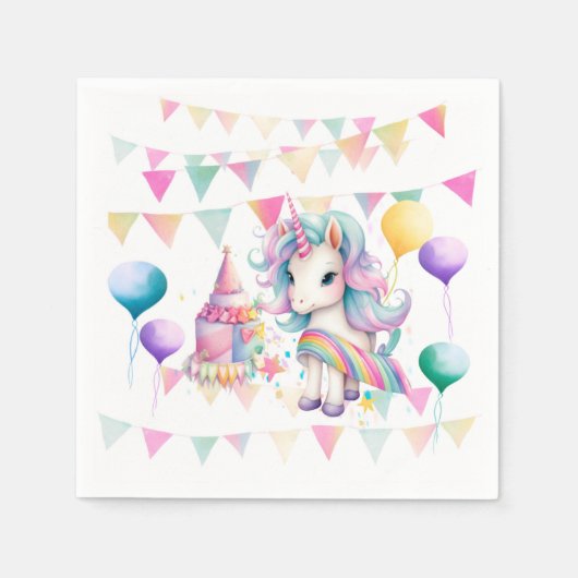 Unicorn Party Napkins Serviette (Vorderseite)