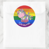 Unicorn Party Pride Rainbow Runder Aufkleber (Tasche)
