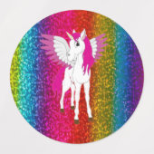 Unicorn-Party-Regenbogen Etiketten (Design 1)