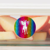 Unicorn-Party-Regenbogen Etiketten (Befestigt)