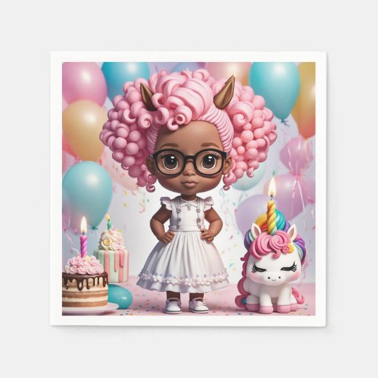 Unicorn-Party Serviette (Vorderseite)