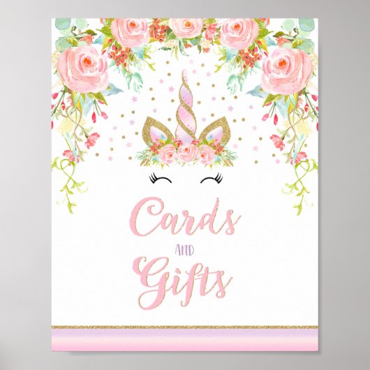 Unicorn Party Table Sign Magical Unicorn Poster (Vorne)