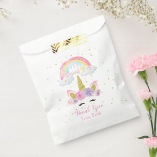 Unicorn Pastel Birthday Favor Bag Geschenktütchen