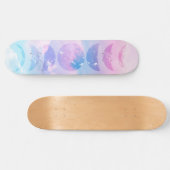 Unicorn Pastel Clouds Moon Phases #1 Skateboard (Horizontal)