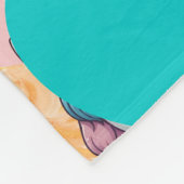 Unicorn Pastel Heart Print Fleecedecke (Ecke)