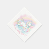 Unicorn Pastel Rainbow Baby Dusche Napkins Serviette (Ecke)
