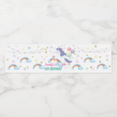 Unicorn Pastel Rainbow Birthday Baby Shower Wasserflaschenetikett (Einzelnes Label)