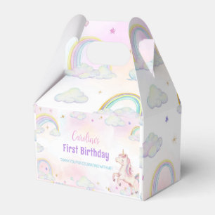 Unicorn Pastel Rainbow Birthday Party Fevor Box Geschenkschachtel
