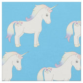 Unicorn Pastel Rainbow Blue Stoff (Nahaufnahme)