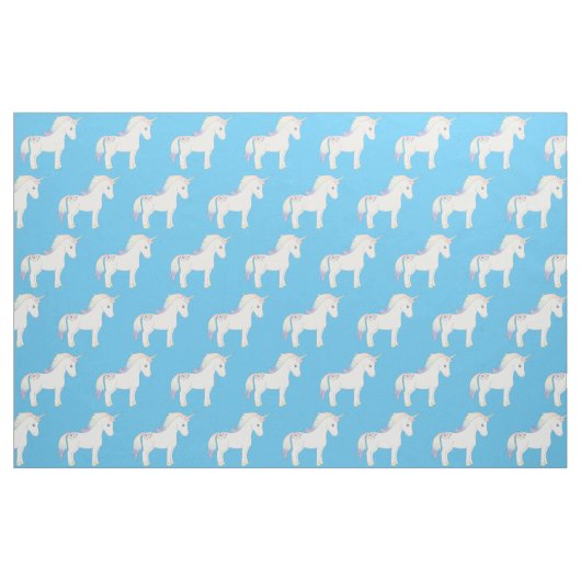 Unicorn Pastel Rainbow Blue Stoff (Fat Quarter (45,7 x 55,9 cm))