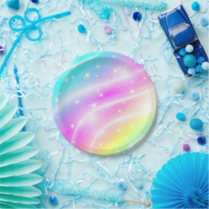 Unicorn Pastel Rainbow Color Pappteller