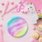 Unicorn Pastel Rainbow Color Pappteller (Party)