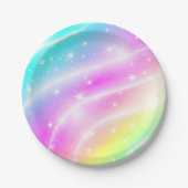 Unicorn Pastel Rainbow Color Pappteller (Vorderseite)
