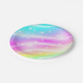 Unicorn Pastel Rainbow Color Pappteller (Schrägansicht)