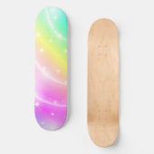 Unicorn Pastel Rainbow Color Skateboard (Vorderseite)