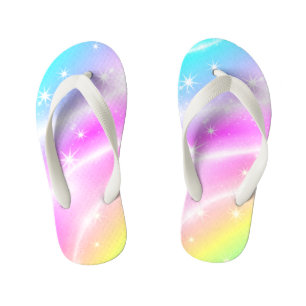 Unicorn Pastel Rainbow Colors Kinderbadesandalen