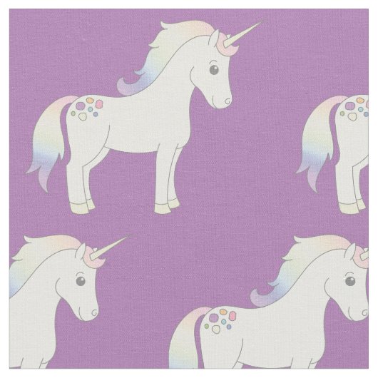 Unicorn Pastel Rainbow Lila Stoff (Nahaufnahme)