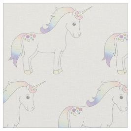 Unicorn Pastel Rainbow White Stoff
